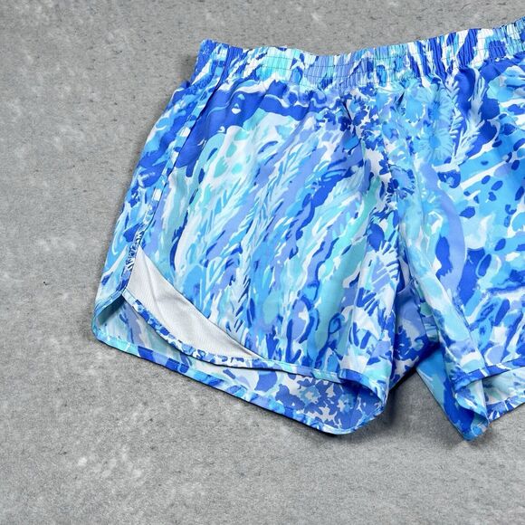 Lilly Pulitzer Womens XXS Blue Multicolored Luxletic Ocean Trail Short 001485 - Picture 2 of 11